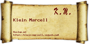 Klein Marcell névjegykártya